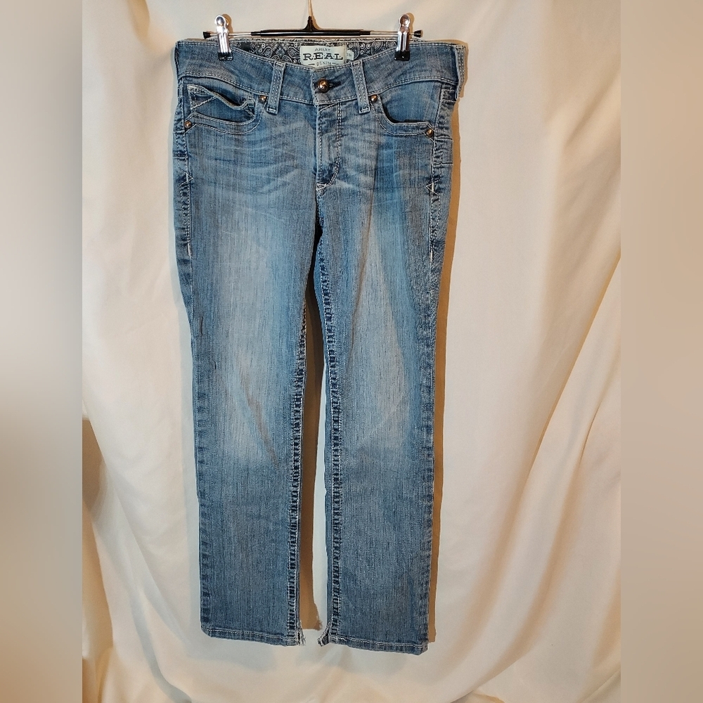 Ariat Light Blue Western Women's Midrise Straight Leg Jeans - 30R